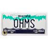 Image 1 : #880 BRITISH COLUMBIA OHMS  LICENCE PLATE  AUTO