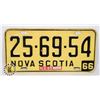 Image 1 : #903   NOVA SCOTIA 1966 25-69-54 LICENSE