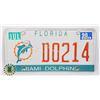 Image 1 : #907  U.S.A. LICENCE PLATE FLORIDA MIAMI DOLPHINS