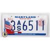 Image 1 : #908 U.S.A. LICENCE PLATE MARYLAND WAR OF 1812