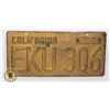 Image 1 : #915   U.S.A. LICENCE PLATE CALIFORNIA