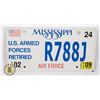 Image 1 : #918   U.S.A. LICENCE PLATE MISSISSIPPI US ARMED