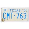 Image 1 : #926 U.S.A. LICENCE PLATE TEXAS 1970