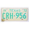 Image 1 : #927  U.S.A. LICENCE PLATE TEXAS 1972