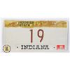 Image 1 : #940  U.S.A. LICENCE PLATE INDIANA 1989