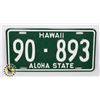 Image 1 : #946 U.S.A. LICENCE PLATE HAWAII ALOHA STATE