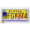 Image 1 : #947  U.S.A. LICENCE PLATE ALASKA 2008 STATEHOOD