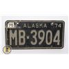 Image 1 : #949  U.S.A. LICENCE PLATE ALASKA 1974