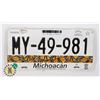Image 1 : #961  LICENCE PLATE  MEXICO MICHOACAN STATE