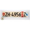 Image 1 : #972  LICENCE PLATE SWITZERLAND ZH 4956 Z