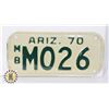 Image 1 : #985  SMALL SIZE 1970 ARIZONA USA LICENSE