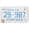 Image 1 : U.S.A. MONTANA 1988 TRAILER LICENCE PLATE