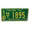Image 1 : U.S.A. HOUSE TRAILER WYOMING 1970 LICENCE