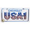 Image 1 : U.S.A. LICENCE PLATE  CHEVROLET U.S.A.-1