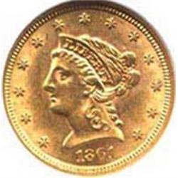 Gold $ 2.5 Liberty Head Coin-UNC