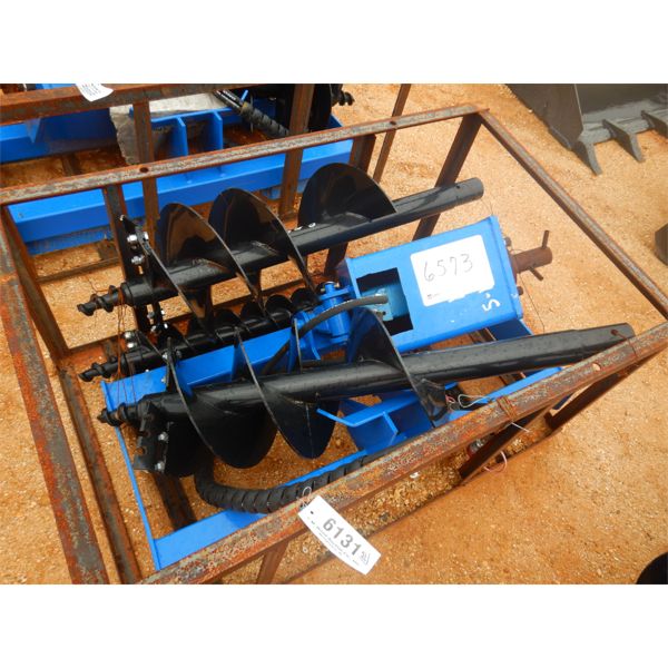 HYD AUGER W/2 BITS, fits skid steer loader (B5)