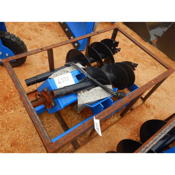 HYD AUGER W/2 BITS, fits skid steer loader (B5)