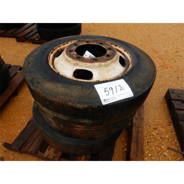 (3) 245/75R22.5 TIRES & RIMS (A-2)