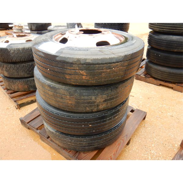 (4) 245/75R22.5 TIRES & RIMS (A-2)