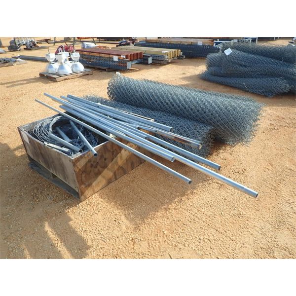 (5) ROLL 7' CHAIN LINK FENCHING, w/assorted wire & poles (B-9)