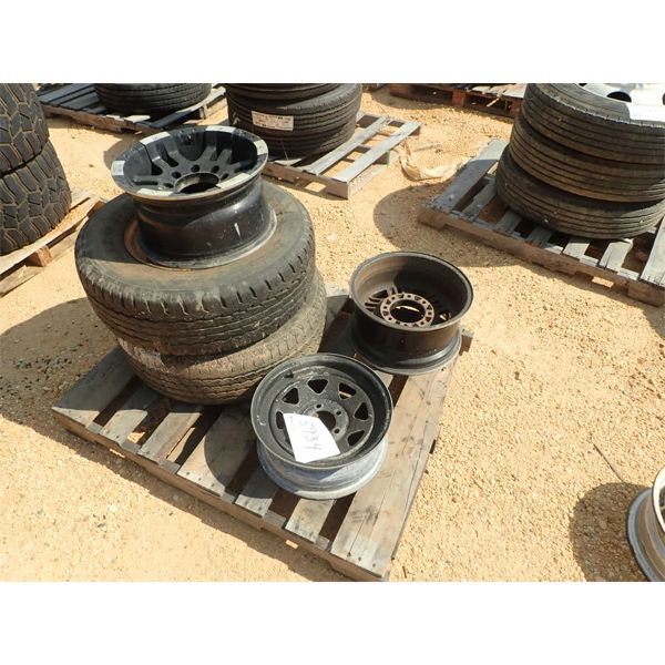 (2) LT245/75R16 TIRES & RIMS W/3 RIMS (A-2)