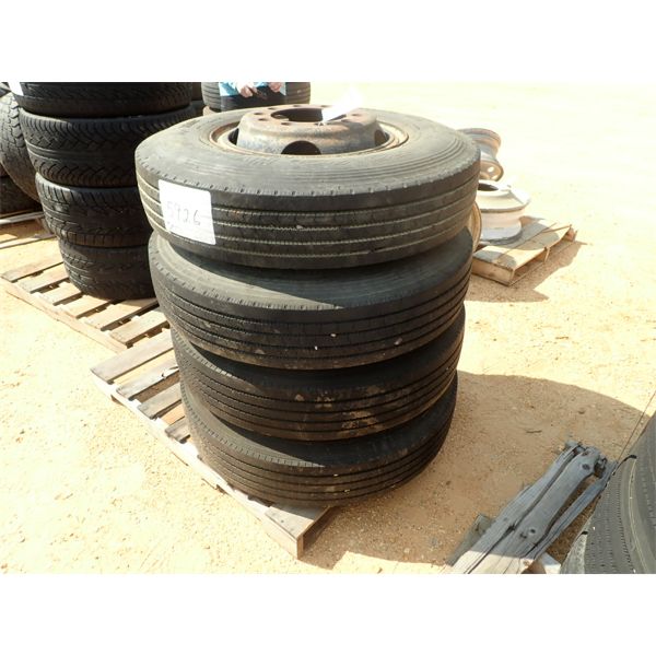 (4) 9.00R20 TIRES & RIMS (A2)
