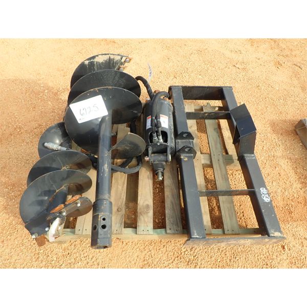 HYD AUGER W/2 BITS, fits skid steer loader (B-5)