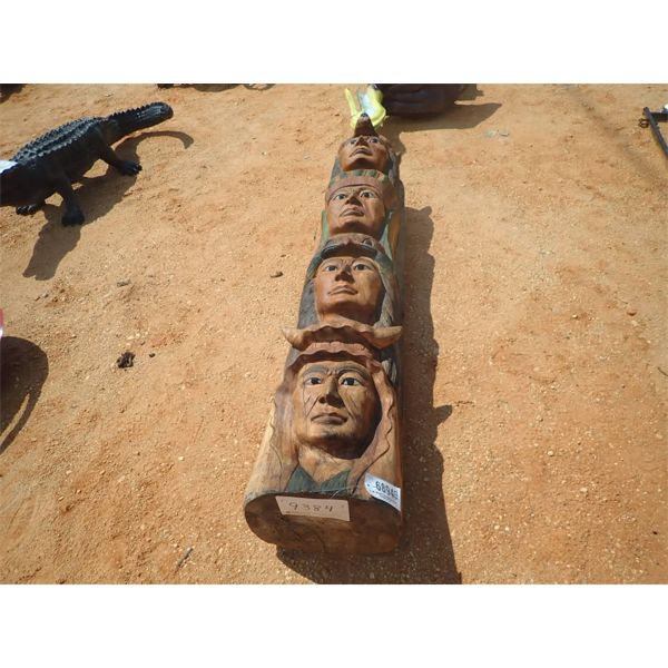 80" TEAK WOOD TOTEM POLE (C-6)