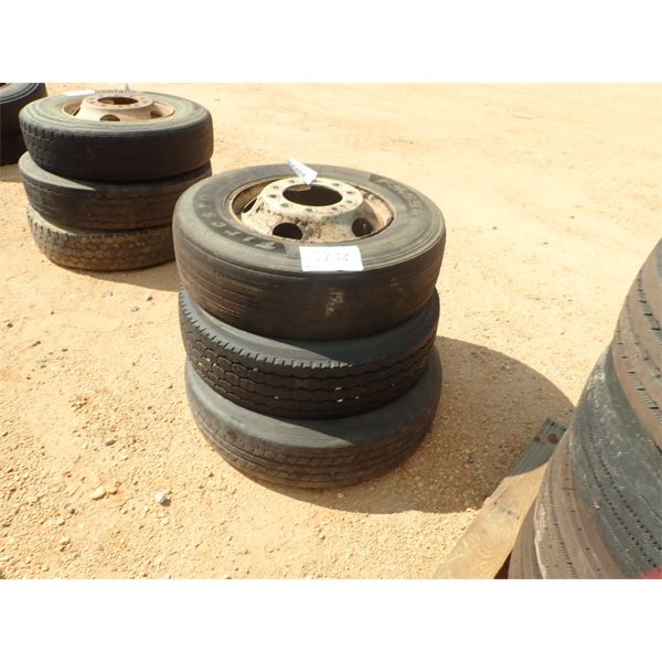 (3) 295/75R22.5 TIRES & RIMS