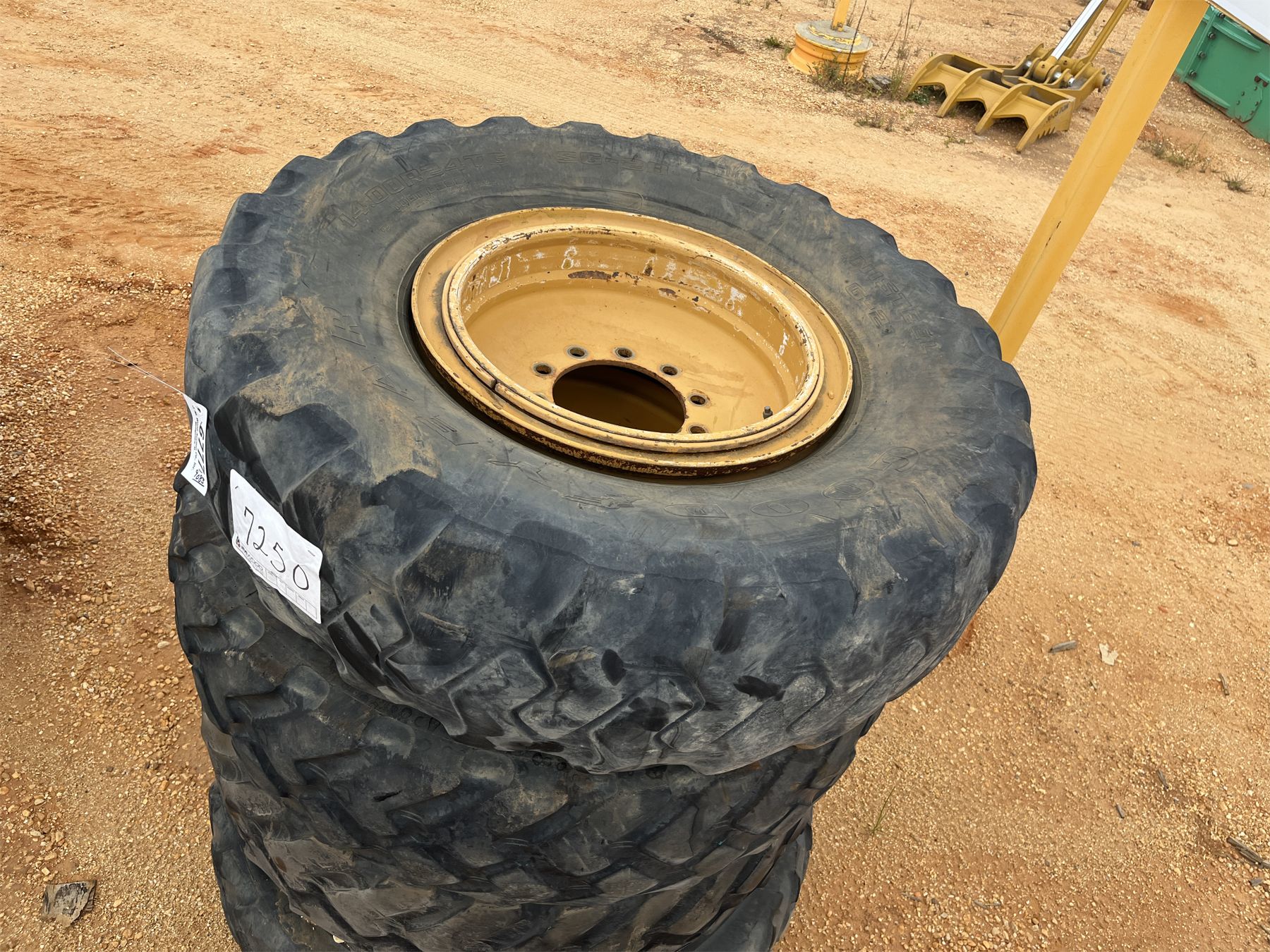 (4) 14.00R24 MOTOR GRADER TIRES & RIMS (B-8)
