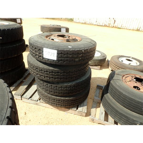 (4) 10.00R20 TIRES & RIMS (A-2)