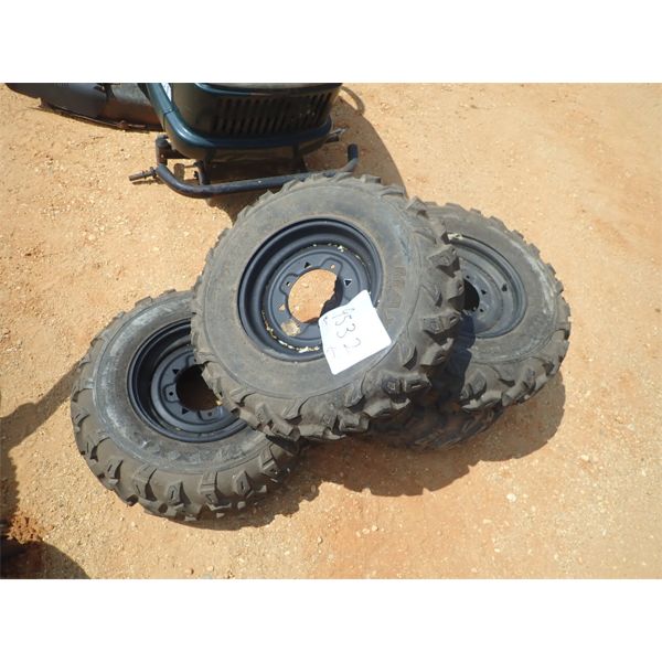 (4) 25x8.00-12 TIRES & RIMS NHS (C-8)