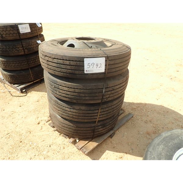 (4) 10R22.5 TIRES & RIMS (A-1)
