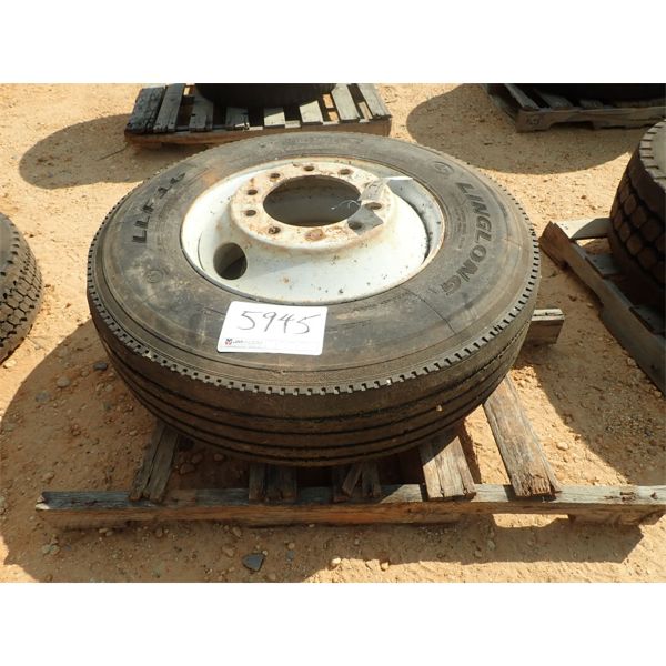 (1) LINGLONG 11R22.5 UNUSED TRUCK TIRE & RIM