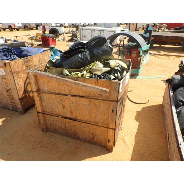 (1) BOX TRAILER TARPS, TIE DOWN STRAPS & CHAIN (A-1)