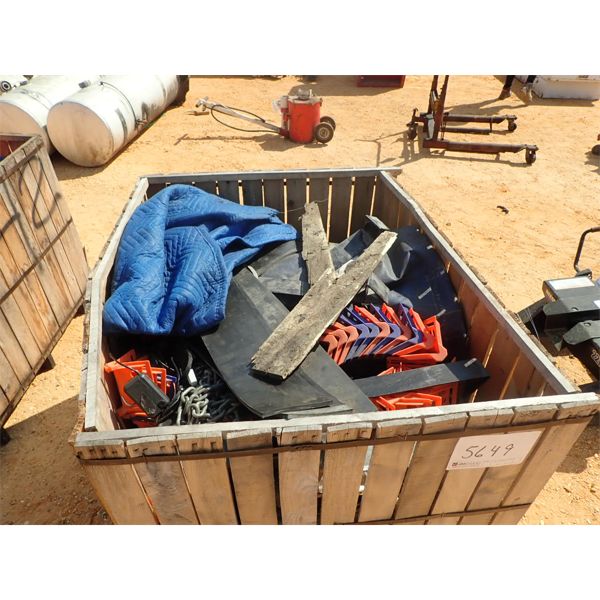 (1) BOX TRAILER TARPS, TIE DOWN STRAPS & CHAINS (A-1)