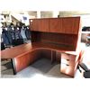 Image 2 : CHERRY 6' X 6' P-TOP EXECUTIVE DESK WITH HUTCH (RH)