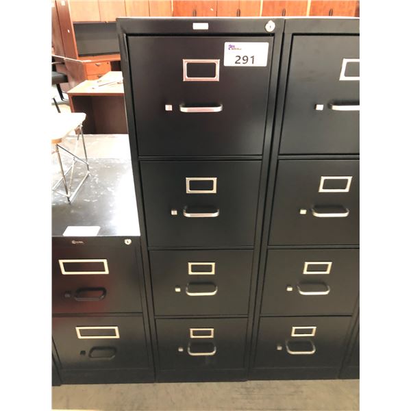 BLACK 4 DRAWER LETTER SIZE VERTICAL FILE CABINET