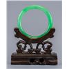 Image 1 : Chinese Green Jadeite Carved Bangle