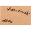 Image 8 : British Watercolor Winston Churchill with Report