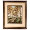 Image 1 : Trees, Hand Colored Framed Lithograph  [146565]