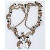 Image 1 : Zuni Pueblo Leekity Owl Squash Blossom Necklace  [147222]