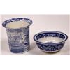 Image 1 : Blue & White Wedgwood Transferware Small Cup and Baby Bowl   [141532]