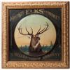 Image 1 : Elks Whiskey, Heller Liquor Company Original Painted Raised Metal Sign c1901  [146556]