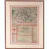 Image 1 : World War II Red Cross Maps, Paris, London, Framed  [146531]