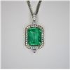 Luxurious 8.77 carat Emerald and Diamond Pendant