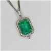 Image 3 : Luxurious 8.77 carat Emerald and Diamond Pendant