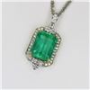 Image 4 : Luxurious 8.77 carat Emerald and Diamond Pendant