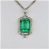Image 5 : Luxurious 8.77 carat Emerald and Diamond Pendant