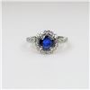 Image 1 : Beautiful Ceylon Blue Sapphire and Diamond Ring
